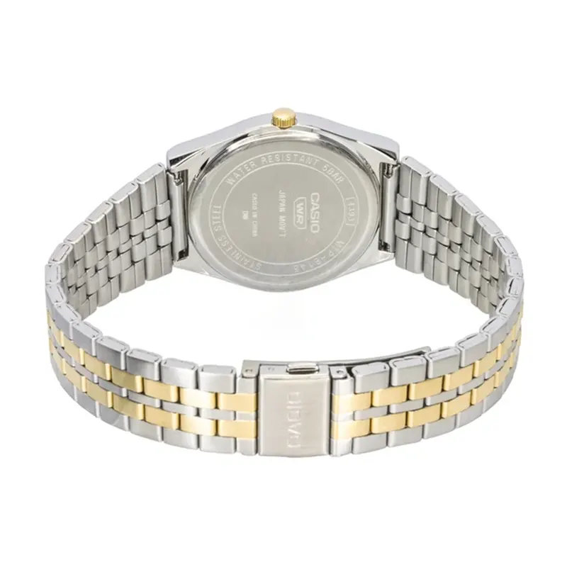 Casio Enticer Quartz White Dial Two-tone Men's Watch- MTP-B145SG-7AV